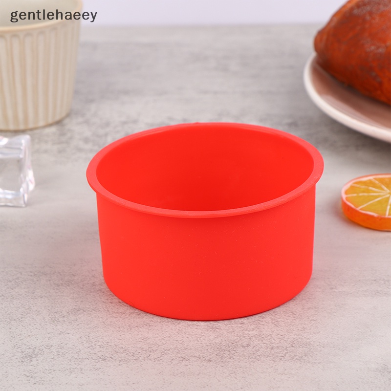 1 Khuôn Nướng Bánh Hình Tròn Mini Bằng Silicone Chống Dính Kích Thước 4 Inch