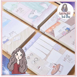 Sổ còng kèm giấy line B5 bìa cứng 26 lỗ kiểu dễ thương