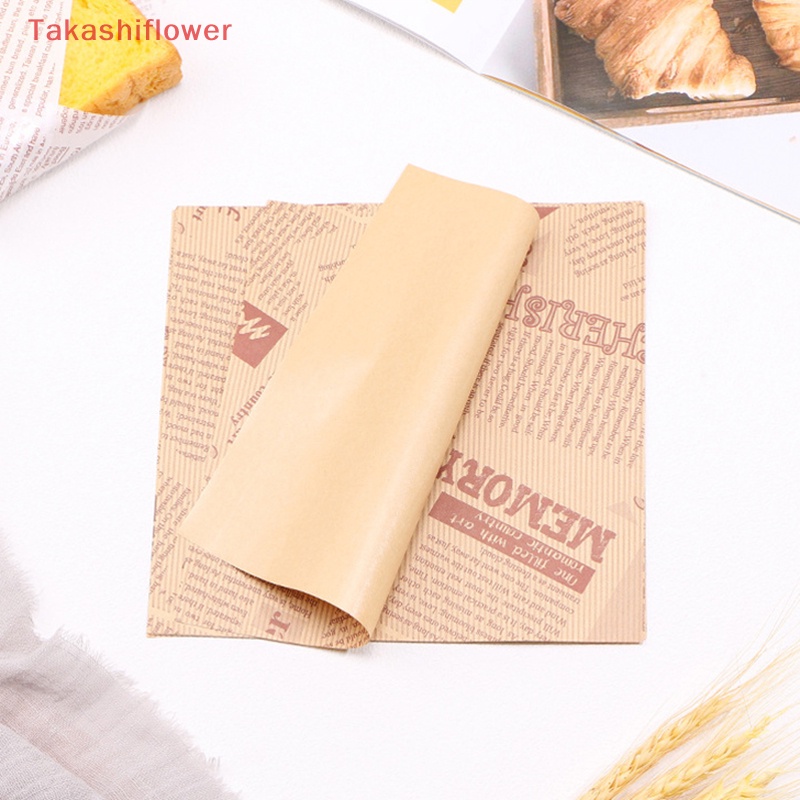 Set 100 Túi Giấy Đựng Bánh Mì / Hamburger Chống Thấm Dầu Tiện Dụng