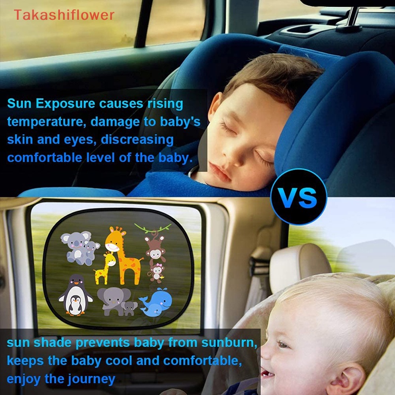 Set 2 Tấm Che Nắng UV Hình Động Vật Có Thể Gấp Gọn Tiện Dụng Cho Bé