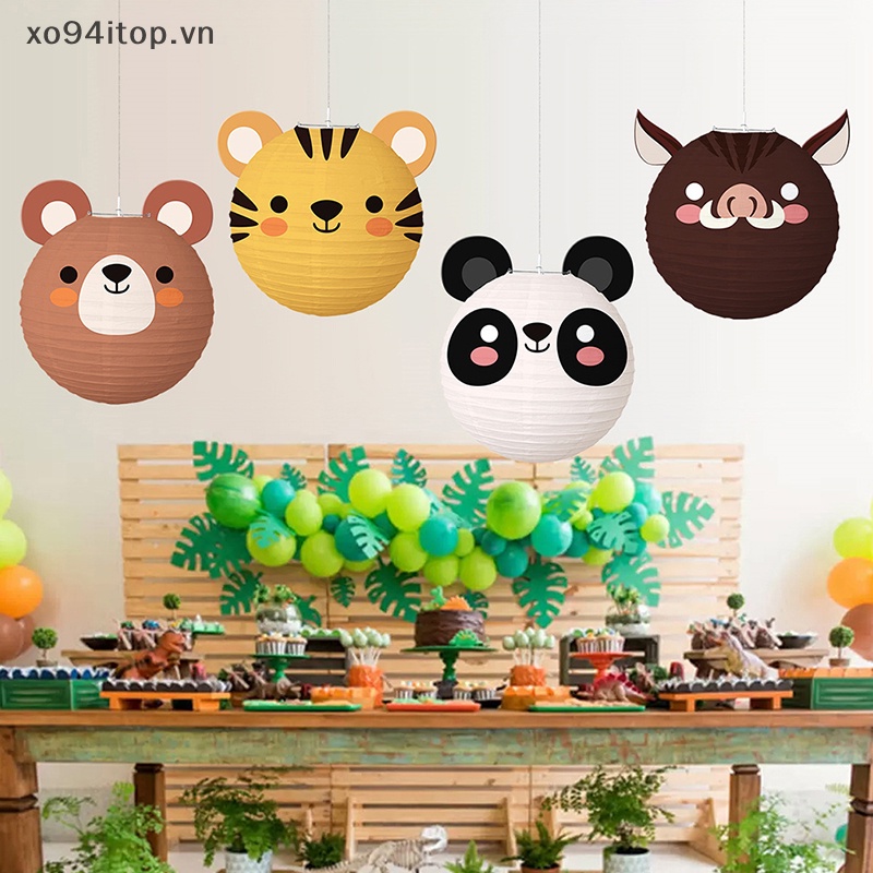 Lồng Đèn Giấy Họa Tiết Động Vật Hoạt Hình Đáng Yêu Dùng Trang Trí
