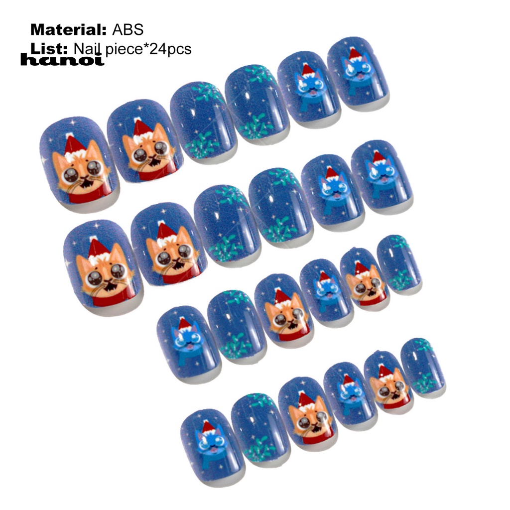 Set 24 Móng Tay Giả Che Phủ Toàn Diện Tự Dính Nhiều Màu Sắc Phong Cách Halloween Cho Trẻ Em