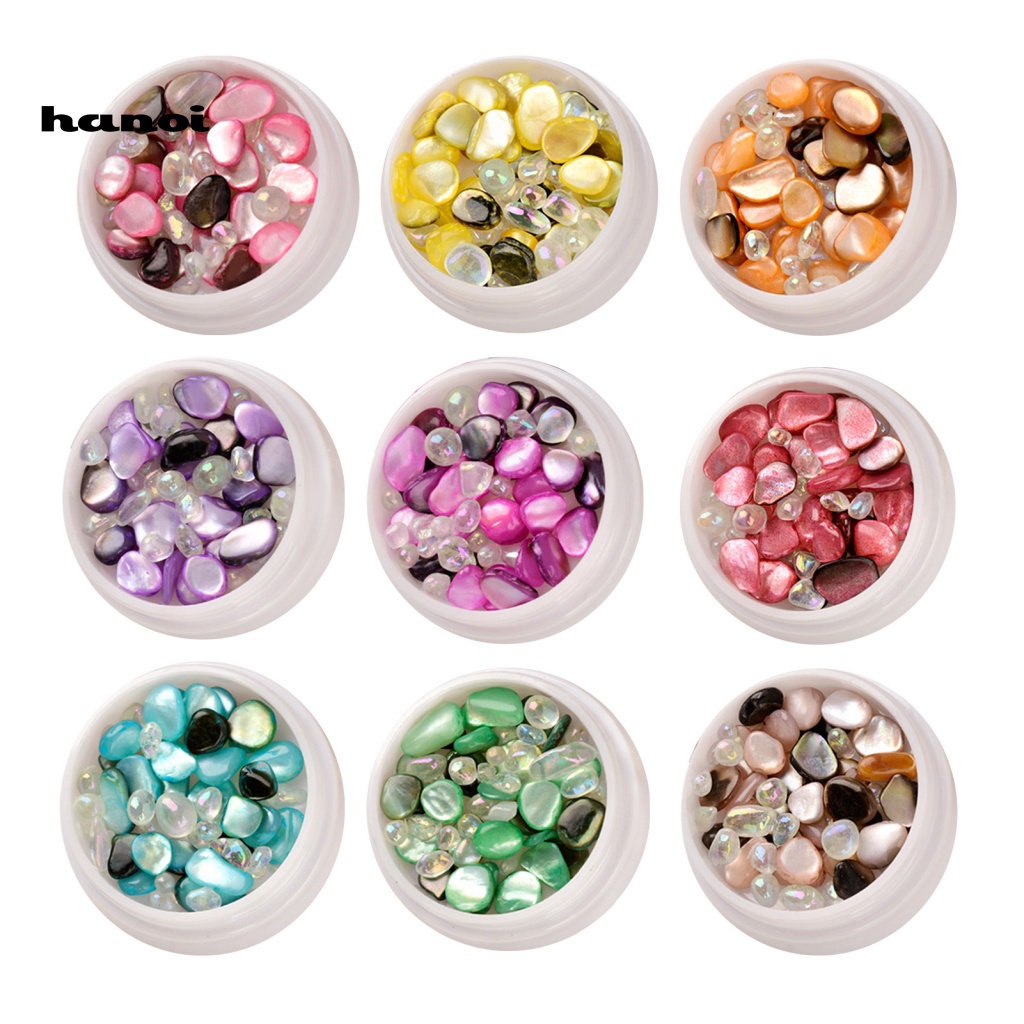 1 Hộp Đá Tạo Hiệu Ứng Vỏ Sò 3D Nhiều Màu Trang Trí Móng Tay Nghệ Thuật