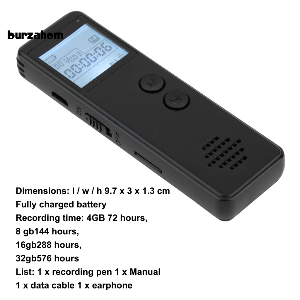1 Bộ Máy Ghi Âm Mini Chống Ồn 32 / 16 / 4 / 8GB Bằng ABS Tiện Dụng Cho Văn Phòng