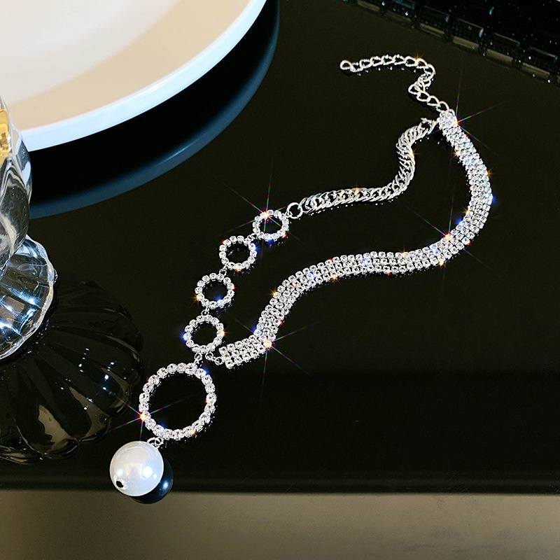 Dây Chuyền Đính Đá Ngọc Trai Toàn Diện Phong Cách Âu Mỹ Cho Nữ