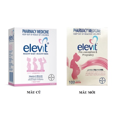 Viên uống bổ sung Vitamin tổng hợp cho mẹ mang thai Elevit Pregnancy Multivitamin 100 viên Extate Official Mall