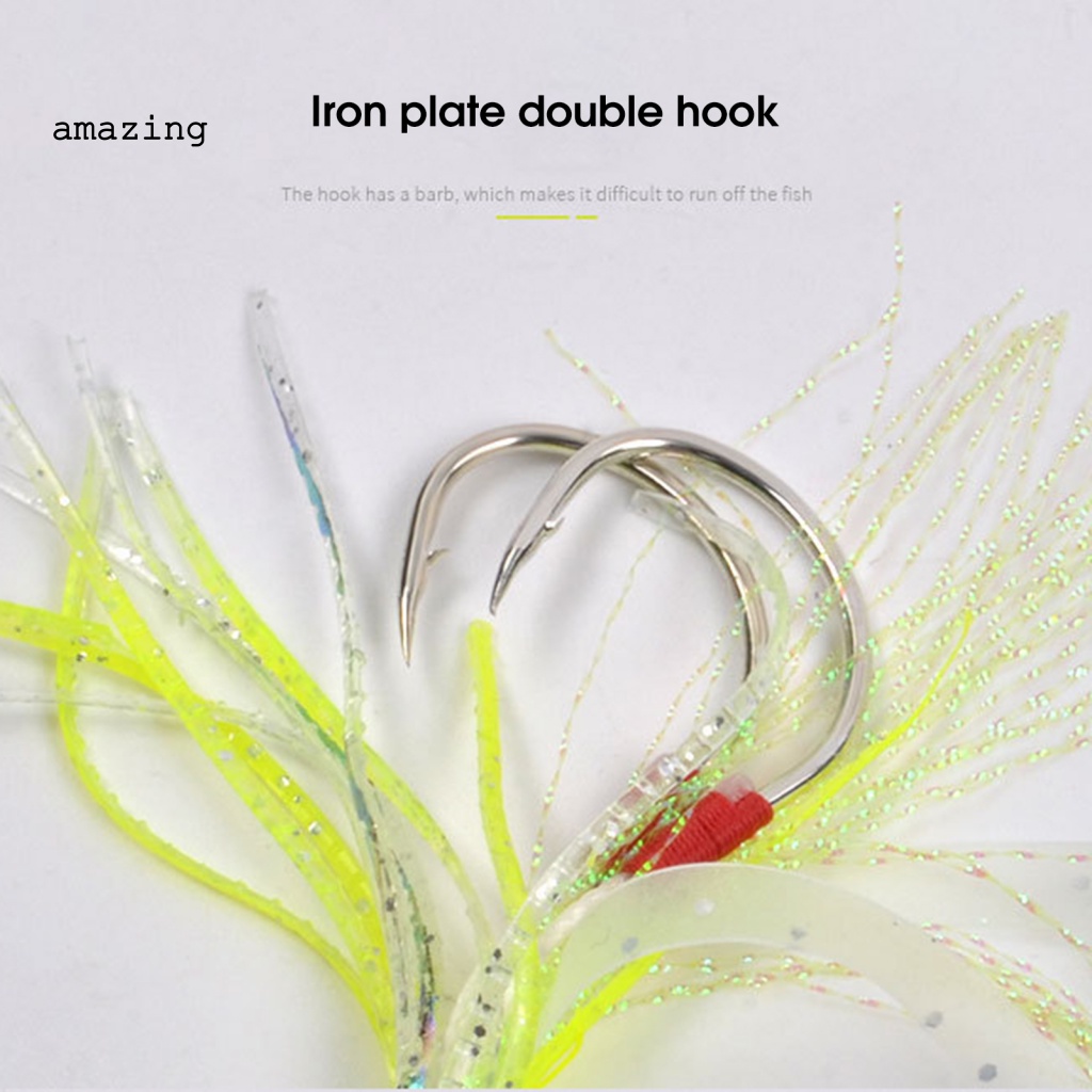 Bộ 2 Mồi Mực Silicone Mềm Phát Sáng Trong Đêm Hỗ Trợ Câu Cá