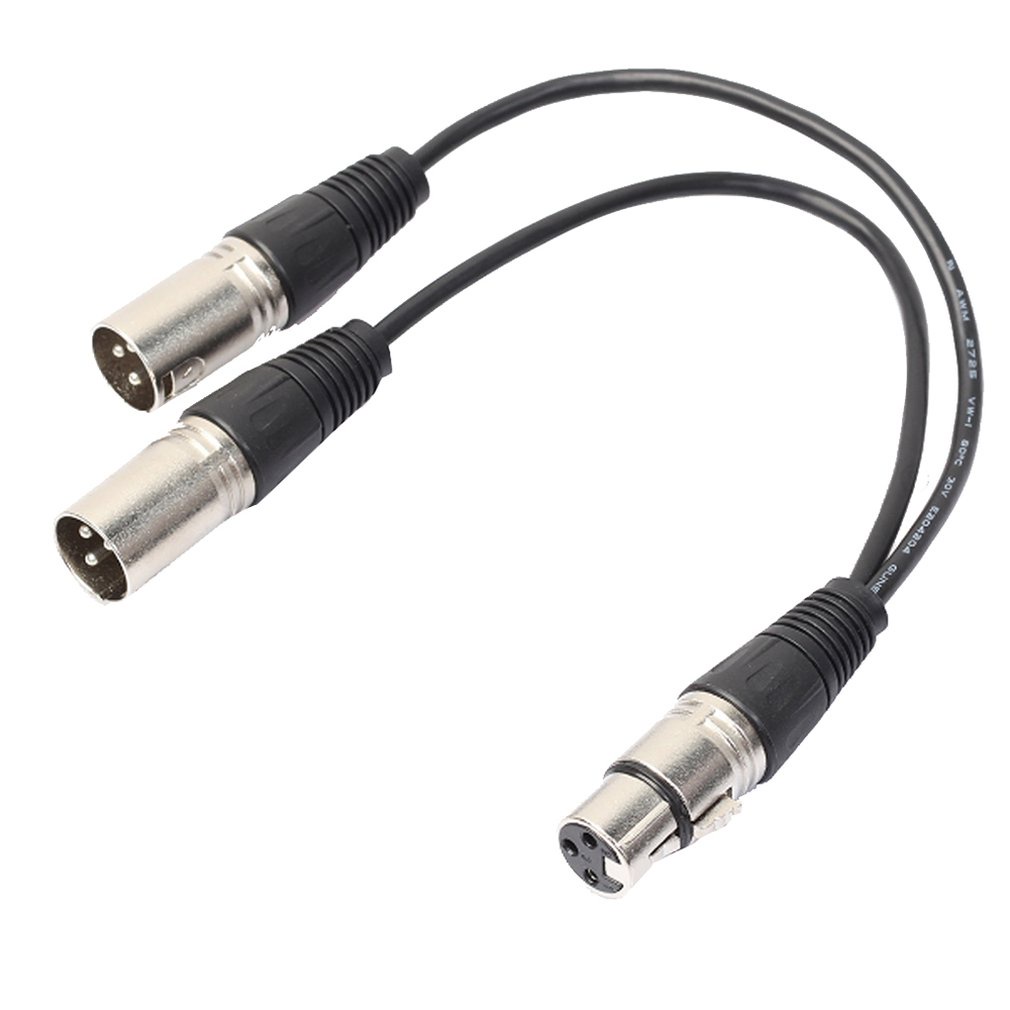 Durable Useful 1Ft Super Long Flexible Xlrs Pin 1 Female To Dual 2 Male Microphone Cable Audio Adaptor Cord [Q/11]