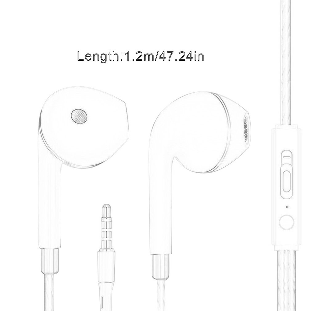 Earphones Wire-Controlled Portable Audio-Visual Headphones Straight Subwoofer Earphone Stereo Sports [Q/15]
