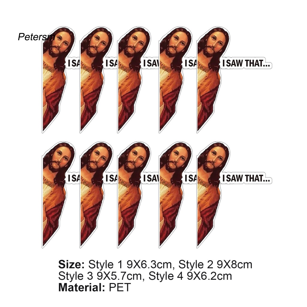 Bộ 10 Miếng Dán Trang Trí Xe Hơi / Ván Trượt Bằng Nhựa PP In Chữ I Saw That Vui Nhộn