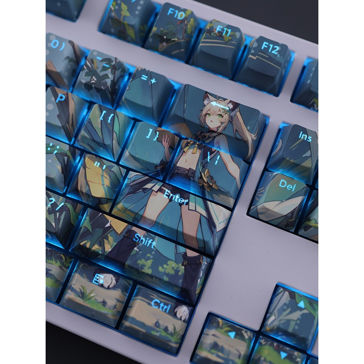 Genshin Impact Kirara Keycaps Cherry Profile Anime PBT Dye Sub Cơ Keycap