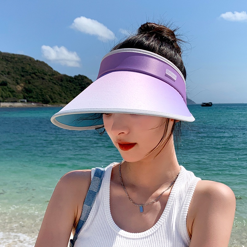 Evegirl Mũ Thể Thao Chống Nắng Vành Cứng Màu Gradient Có Thể Điều Chỉnh Kích Cỡ Lớn Phong Cách Mới Mùa Hè Cho Nữ