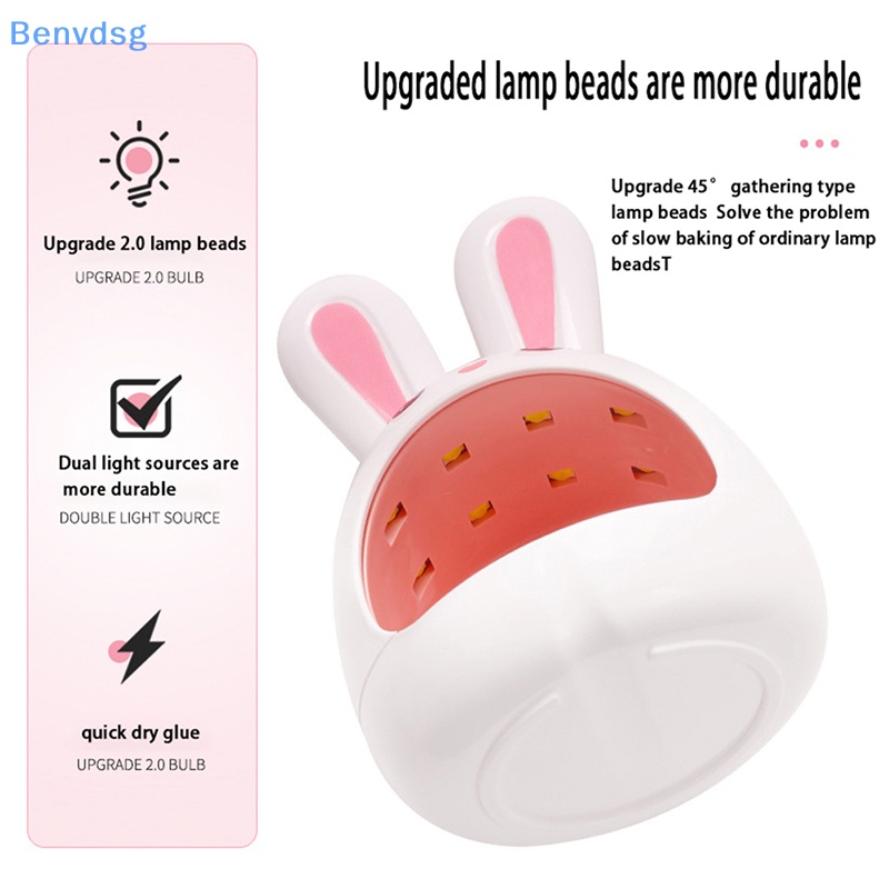 Đèn LED UV Sấy Khô Móng Tay Hình Thỏ Sạc USB Tiện Dụng