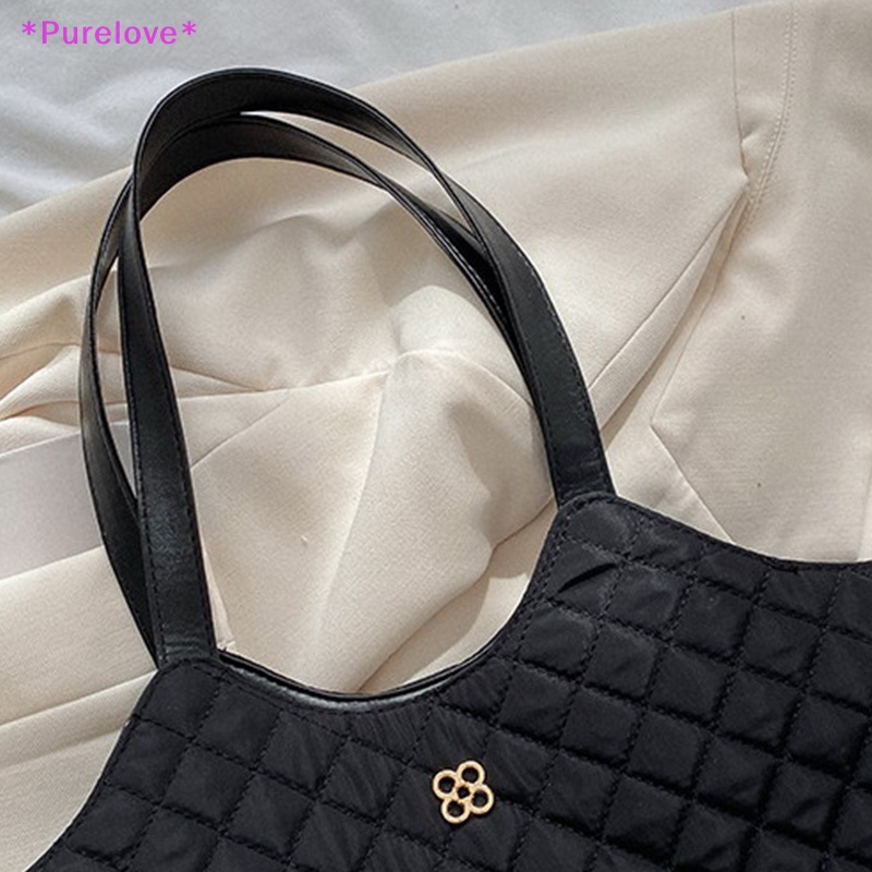 Túi Tote Đeo Vai Sức Chứa Lớn Họa Tiết Lưới Hình Thoi Phong Cách Vintage Thời Trang Mùa Thu Chất Lượng Cao Có Khóa Cài Cho Nữ Mới