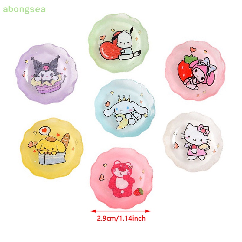 Set 10 Mô Hình Đĩa Sanrios Hoạt Hình Mini Bằng Nhựa Resin Trang Trí Điện Thoại DIY