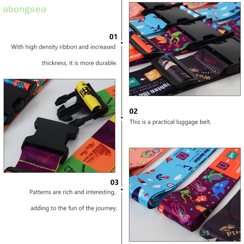 Dây Đai Buộc Hành Lý Du Lịch Bongsea Dày Không Phai Màu Có Thể Điều Chỉnh