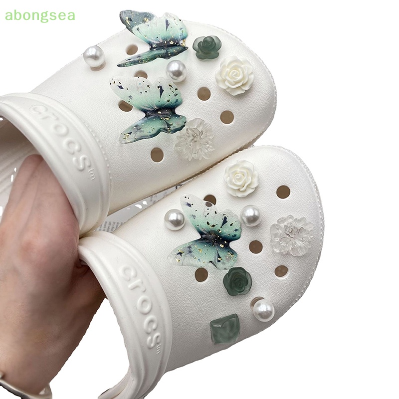 Abongsea Phụ Kiện Trang Trí Xăng đan DIY Hình Hoa Bướm Thời Trang Giản Dị