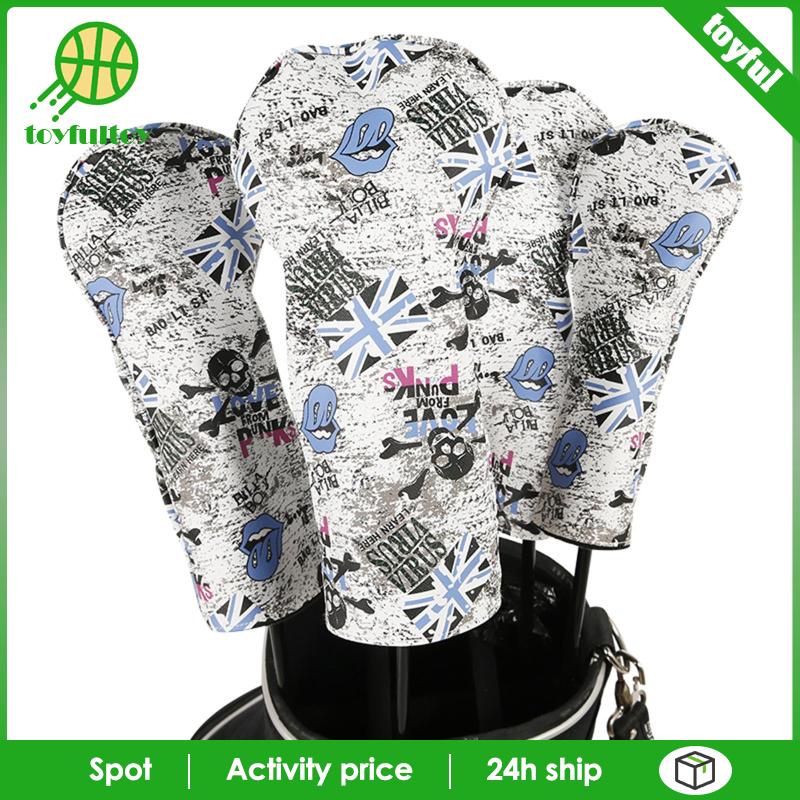 Set 4 Vỏ Bọc Đầu Gậy Đánh Golf / Câu Lạc Bộ Bằng Gỗ Có Thẻ Bảo Vệ Số