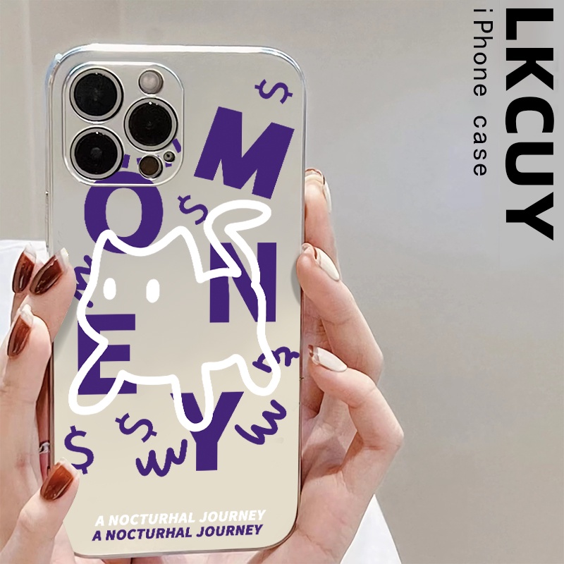 Ốp Điện Thoại TPU Silicone Mềm Mạ Điện Họa Tiết Mèo Cho IPhone 11 14 13 12 Pro Max XS XR X 8 + 7 6S Plus