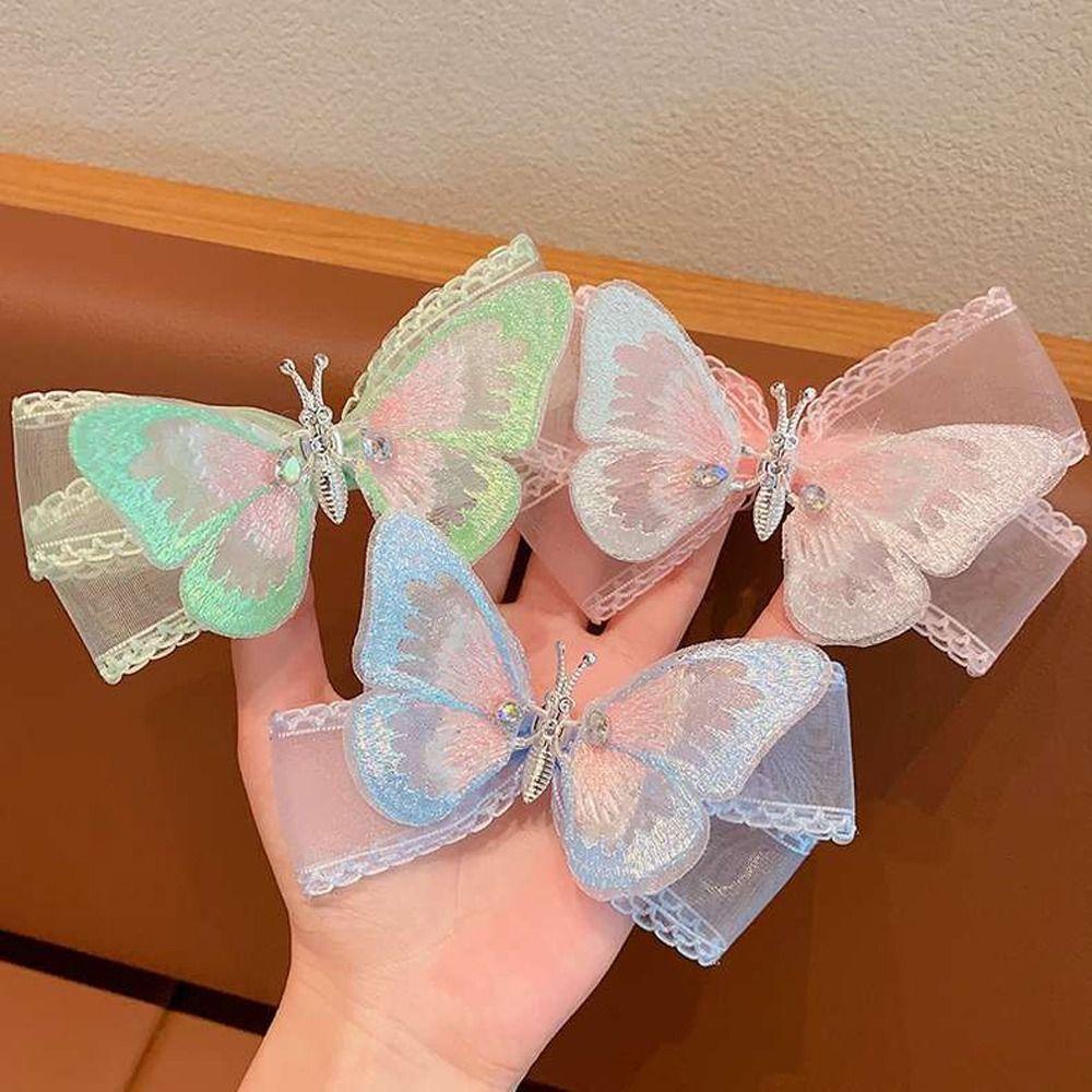 Kẹp Tóc Mái Bằng Nhựa Phối Ren Dễ Thương Thời Trang Cho Bé Gái