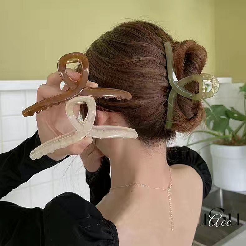 Set 4 kẹp tóc HAIMEIKANG bằng acrylic màu thạch thời trang cho nữ