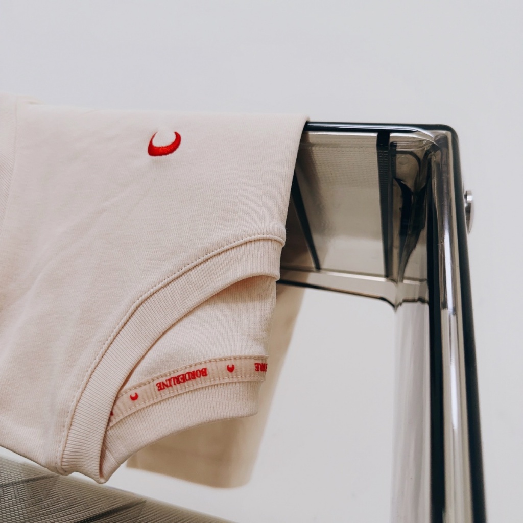 MARINE SERRE WHITE LINE New Color Classic embroidered moon stretch short-sleeved T-shirt