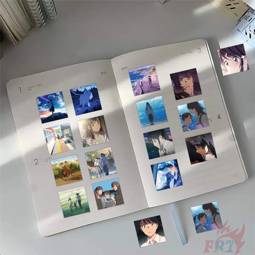 ❉ Suzume. Áp Phích Dán Trang Trí Mini Xinh Xắn ❉ Bộ 60 Sticker Chống Thấm Nước Họa Tiết Doodle Hợp Thời Trang