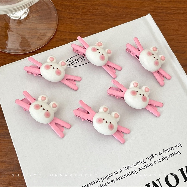 Kẹp Tóc Hình Thỏ Trắng Dễ Thương Phong Cách Hàn Quốc Cho Bé Gái