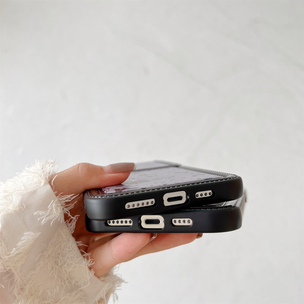 Ốp Điện Thoại Silicon PC Mềm Hình Bướm Màu Đen Bảo Vệ Máy Ảnh Cho iPhone 11 13 12 14 PRO MAX