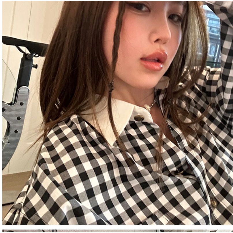 [F &amp; X] Áo Sơ Mi Tay Dài Dáng Rộng Họa Tiết Kẻ Sọc Màu Trắng Đen Độc Đáo Thời Trang Mùa Xuân Mới Dành Cho Bạn Nữ