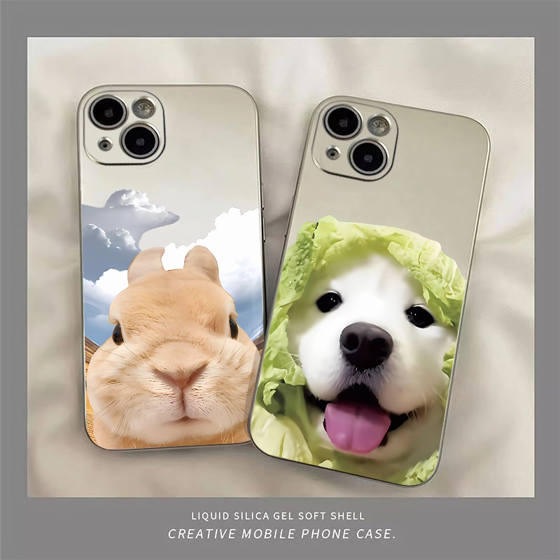 Ốp Điện Thoại TPU Silicon Mềm Chống Sốc Mạ Điện Hình Cún Dễ Thương Cho IPhone 14 13 12 11 Pro XS Max XR X 8 + 7 6S Plus