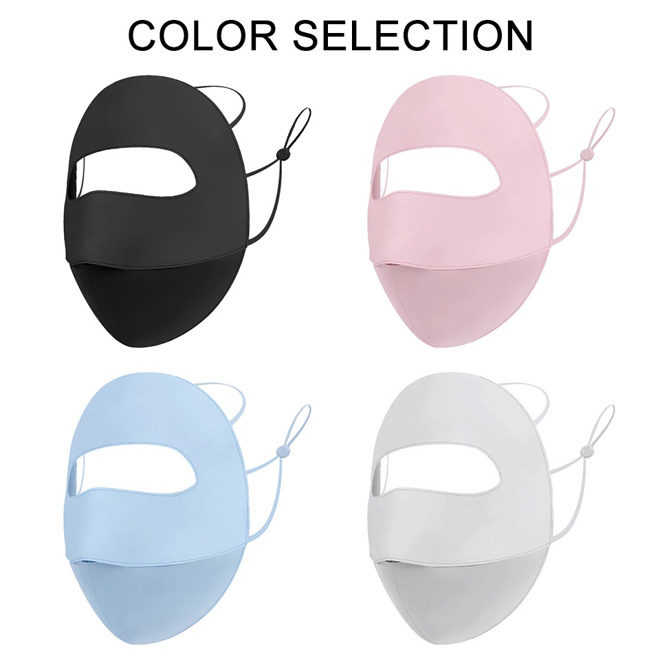 Khẩu Trang Kini Bằng Lụa Lạnh Mỏng Thoáng Khí Chống Tia UV Bảo Vệ Toàn Diện Cho Nữ