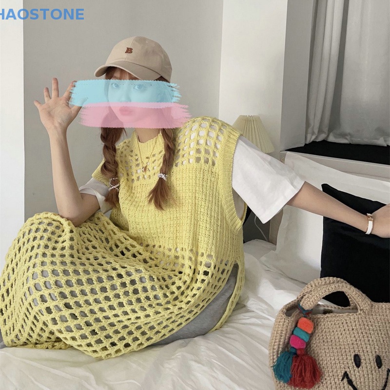 Đầm Dài Dệt Kim Không Tay Dáng Rộng Xẻ Tà Cao Đường Phố Cho Nữ MCL