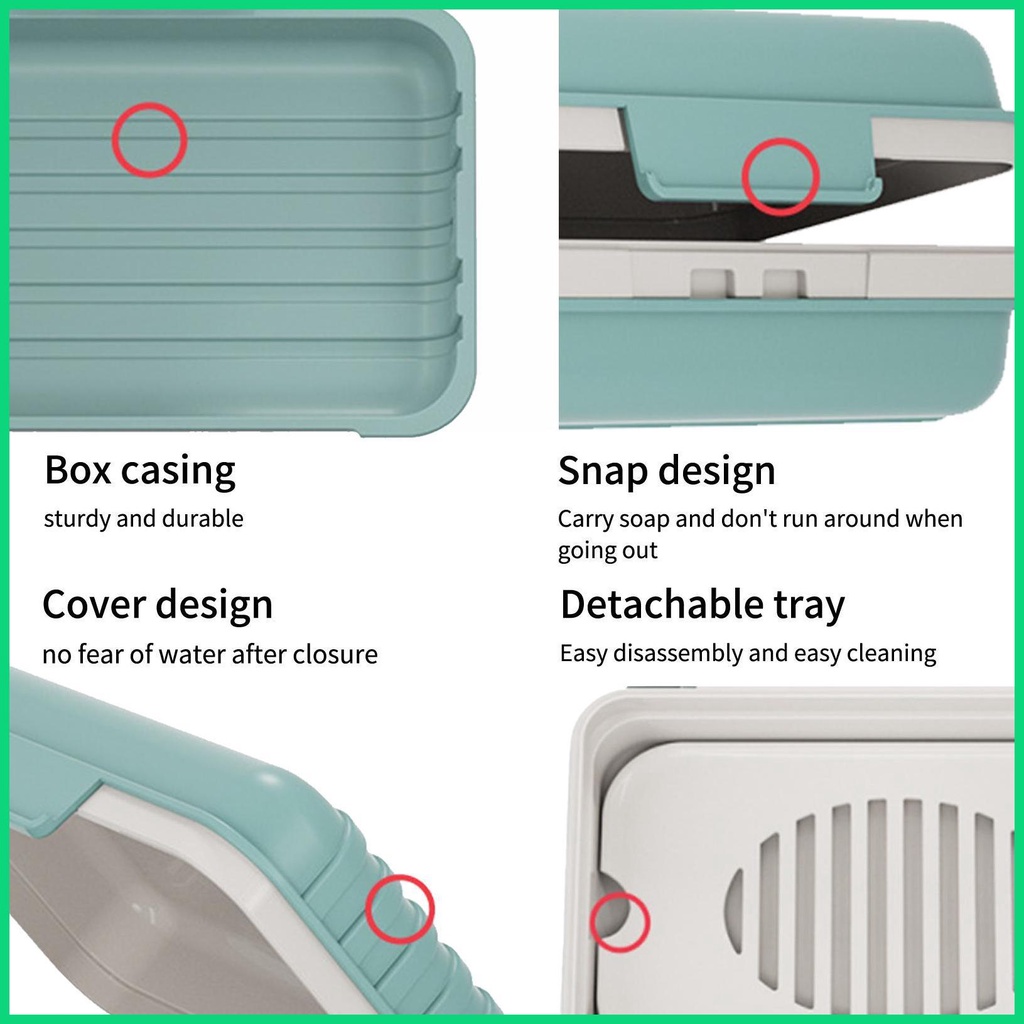 Giá Đỡ Xà Phòng Tự Dính Có Rãnh Thoát Nước Di Động Cho Nhà Ở