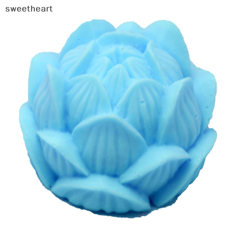Nến thơm Silicone khuôn 3D hoa sen hình dạng xà phòng Silicone khuôn tự làm mới