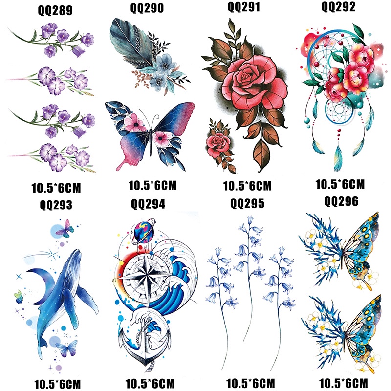 Hình Xăm Dán Tạm Thời Hình Bướm Nhỏ Nhiều Màu Sắc Chống Nước Lâu Trôi
