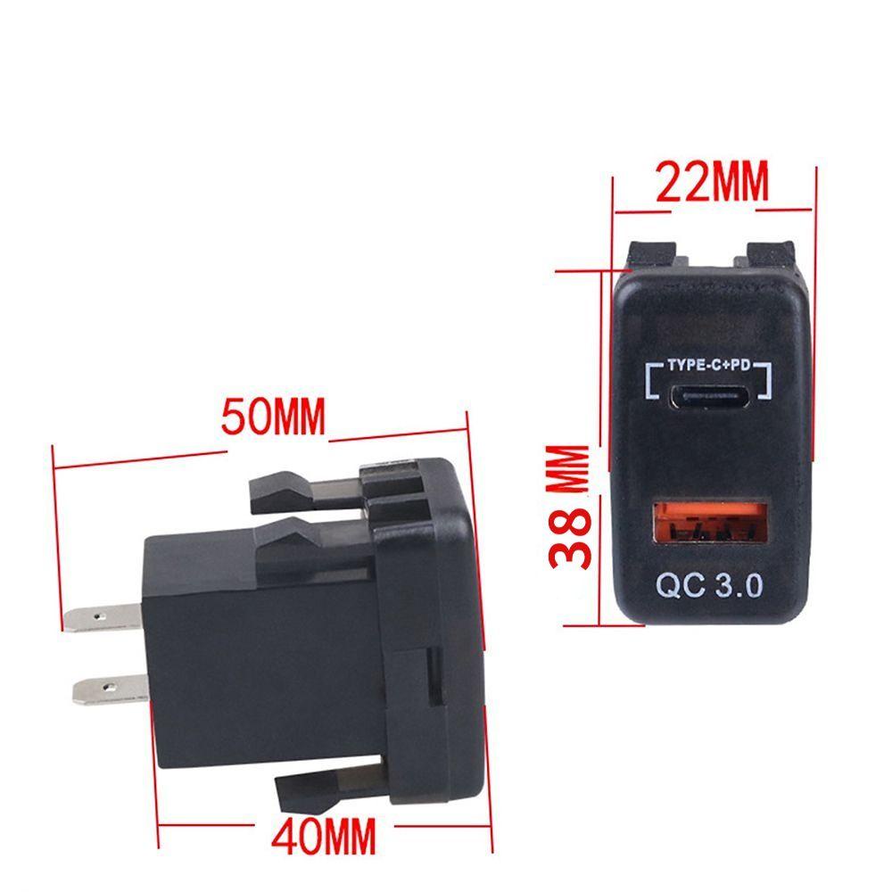 Ổ Cắm Sạc Nhanh USB Có Đèn LED Hiển Thị Vôn Kế Cho Xe Hơi