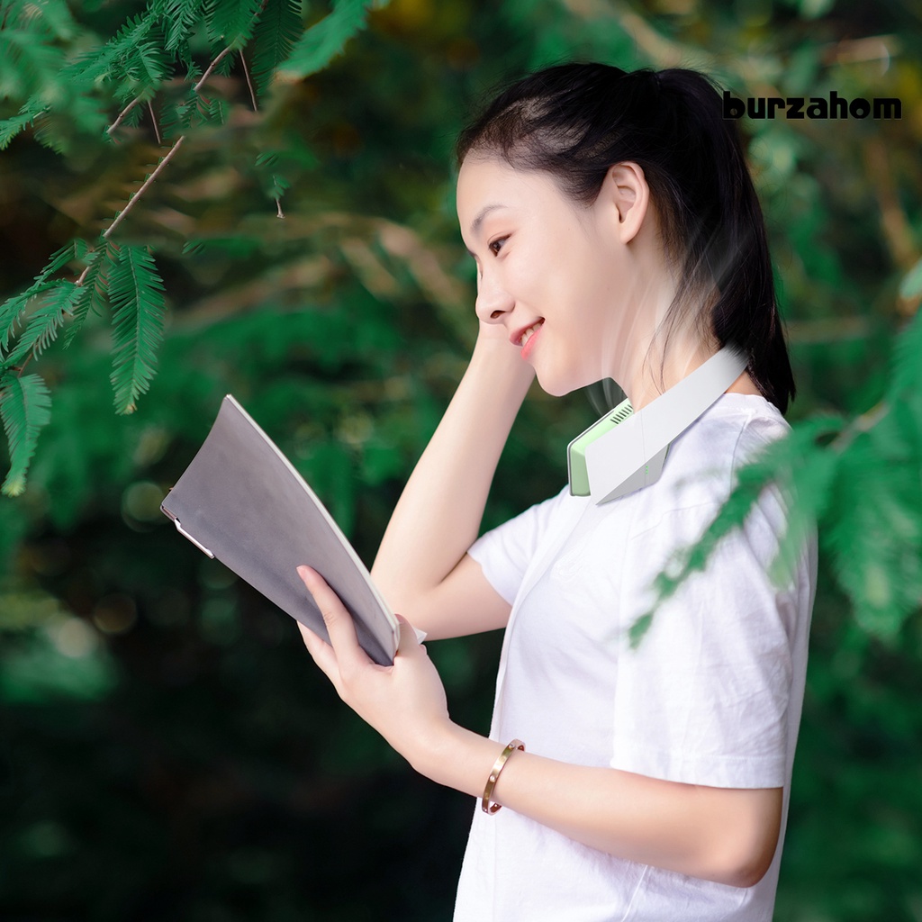 Quạt Làm Mát Đeo Cổ Sạc Nhanh Bằng Cổng USB Thiết Kế Hình Tai Nghe Mini Dành Cho Làm Việc