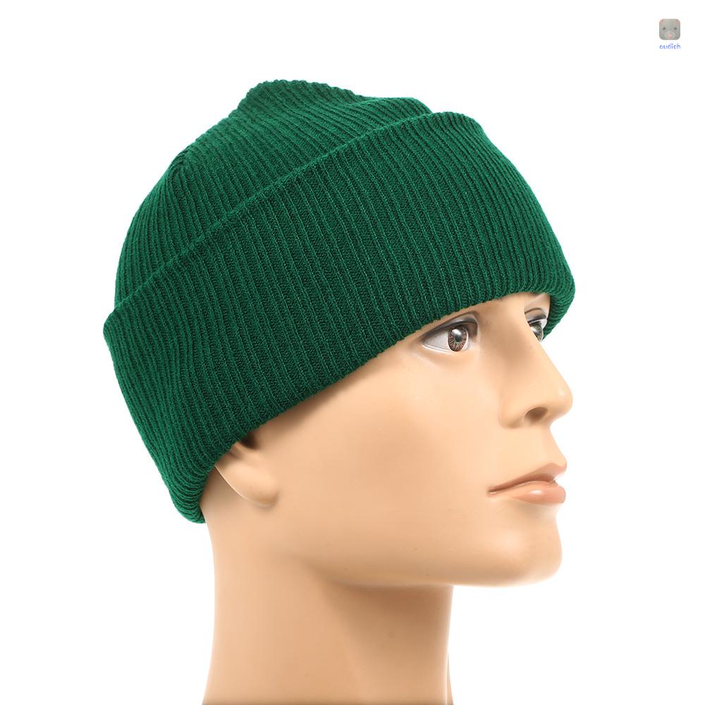 Mũ Len Beanie Dệt Kim Họa Tiết Kẻ Sọc Màu Sắc Tinh Khiết Ấm Áp Thời Trang Unisex