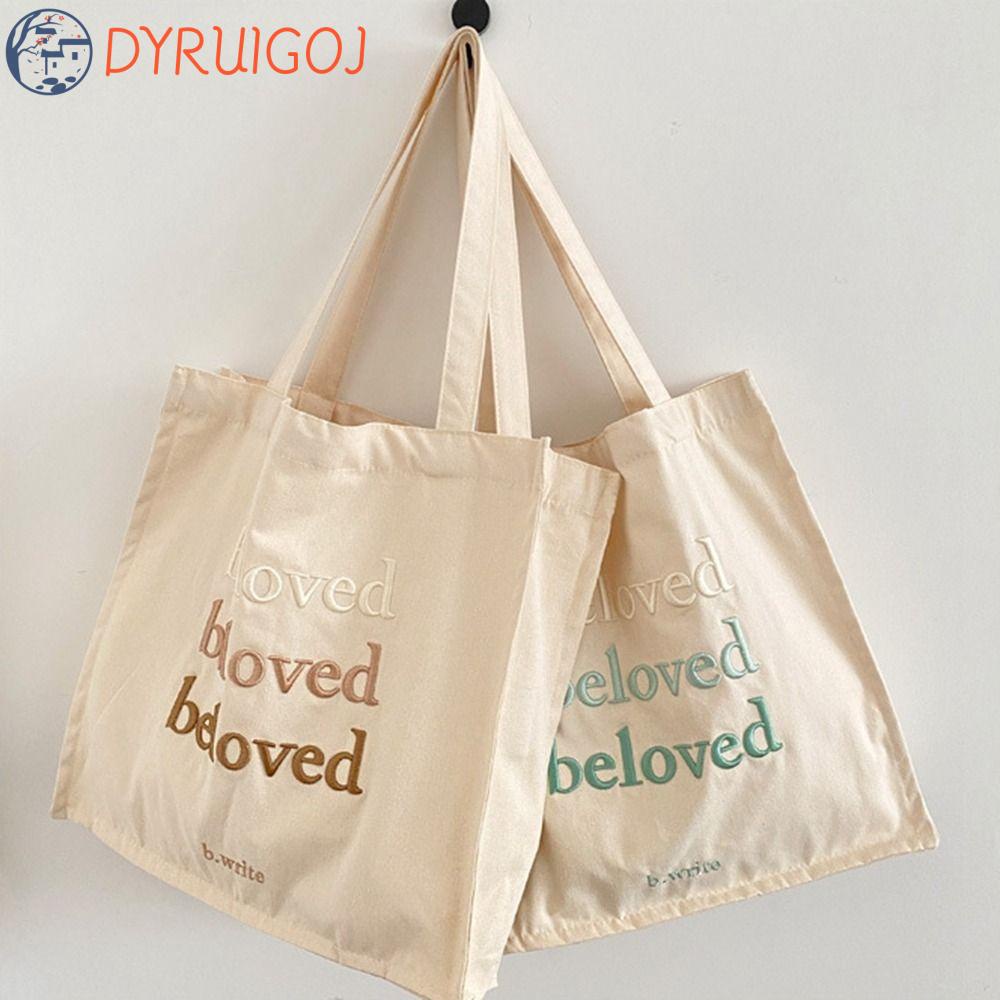 Túi Xách Mua Sắm Cỡ Lớn Siêu Nhẹ Thêu Họa Tiết Xinh Xắn Cho Nữ