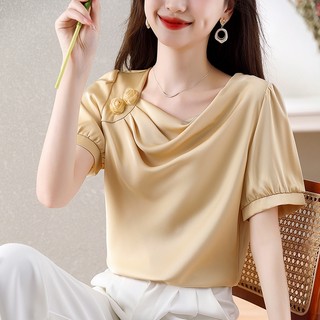 Áo sơ mi chiffon tay ngắn thời trang mùa hè cho nữ