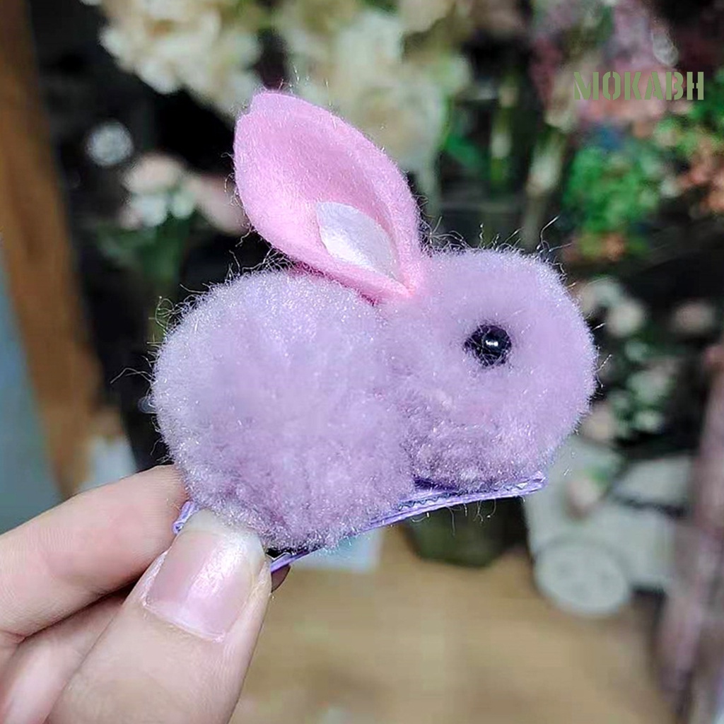 [Mok Abh] Kẹp Tóc Hình Thỏ Hoạt Hình Nhiều Màu Sắc Thuận Tiện Cho Trẻ Em