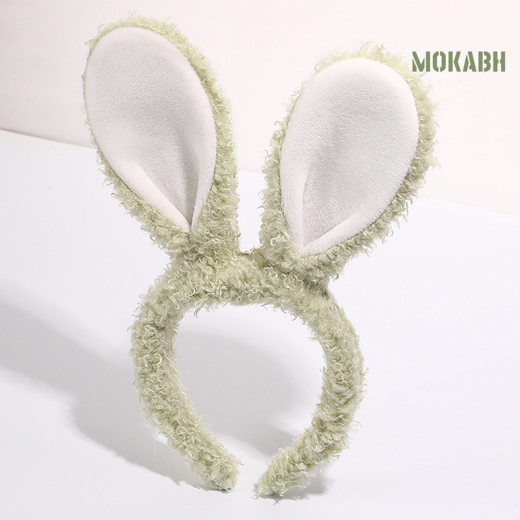 Băng Đô Tai Thỏ Bằng Vải Bông Chống Trượt Dễ Thương