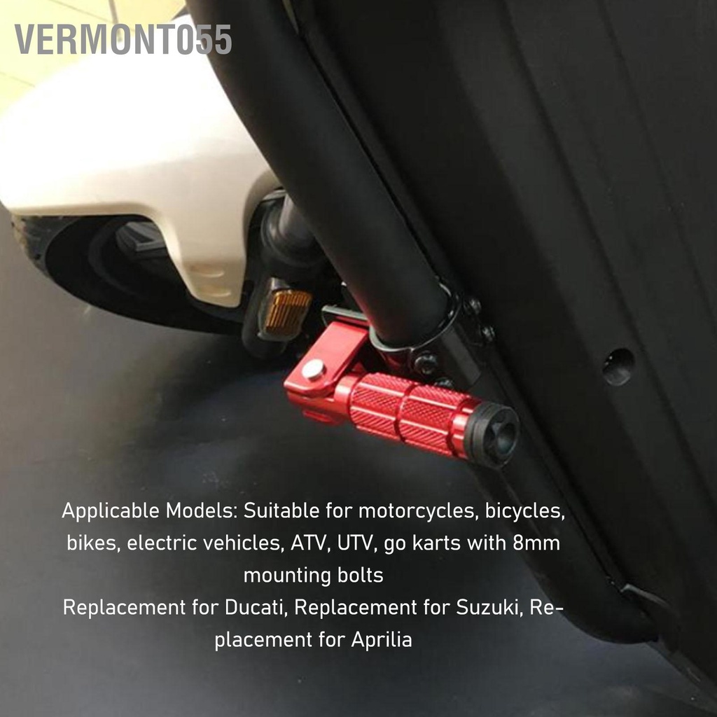 Vermont055 2 Chiếc Xe Máy Có Thể Gập Lại Chân Chốt M8 Chống Trượt Hợp Kim Nhôm Đa Năng Cho Đạp ATV UTV Go Kart