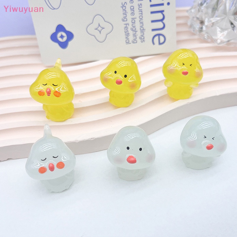 &lt; Yiwuyuan &gt; Tượng Gà Hoạt Hình Ba Chiều Bằng Nhựa Resin Màu Dạ Quang Dễ Thương Trang Trí Bảng Điều Khiển Xe Hơi Để Bàn Mới