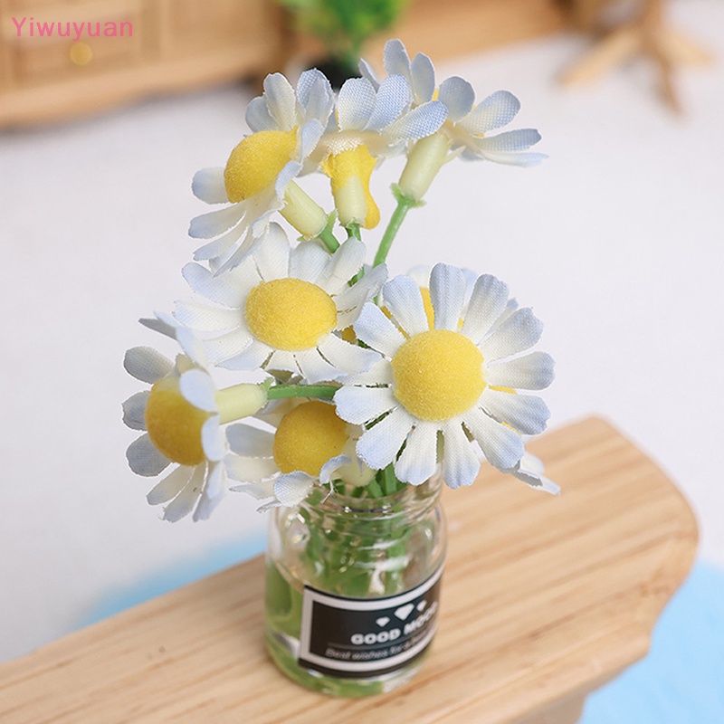 1 Bộ Chậu Hoa Cúc Mini Trang Trí Nhà Búp Bê Tỉ Lệ 1 / 6 Mới