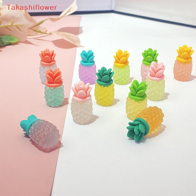 Set 10 Hạt Nhựa Phát Quang Hình Quả Dứa 3D Dùng Trang Trí DIY