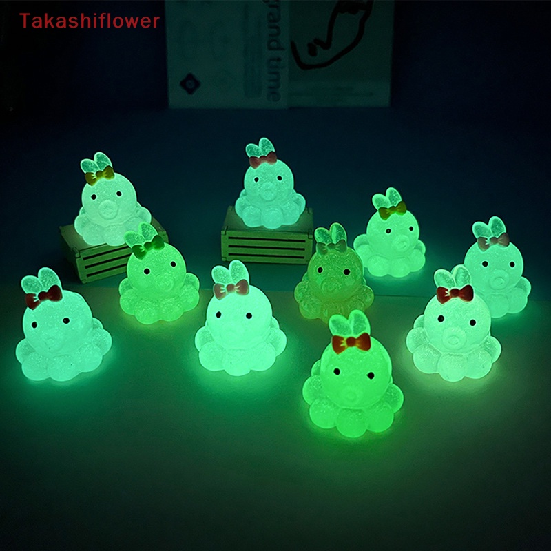 Set 2 Mô Hình Bạch Tuộc Mini Bằng Nhựa Phát Sáng Dùng Trang Trí Bảng Điều Khiển Xe Hơi