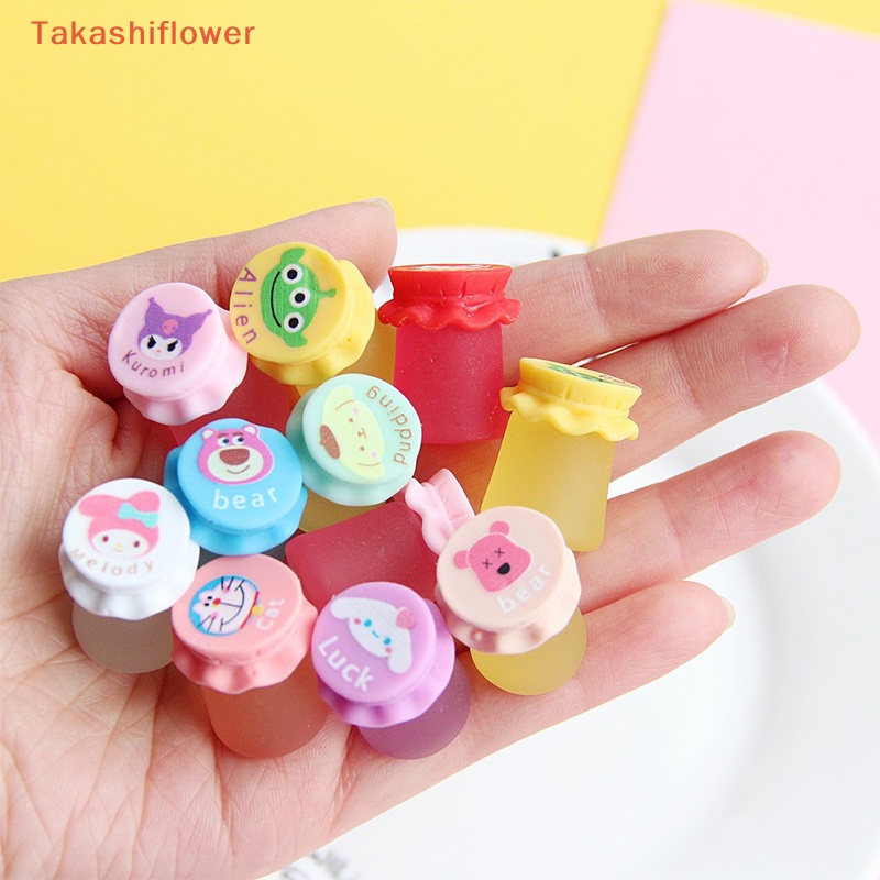 Set 10 Mô Hình Chai Nước 3D Mini Bằng Nhựa Resin Dùng Trang Trí Điện Thoại DIY