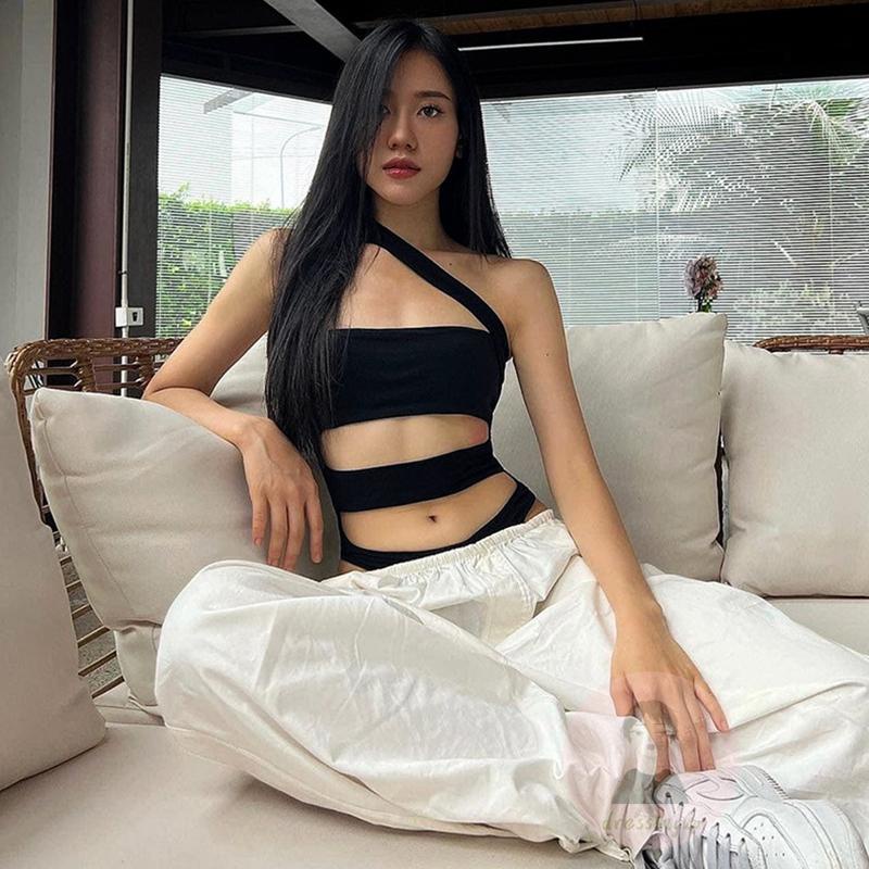 Bộ Áo Liền Quần Sát Nách Màu Trơn Quyến Rũ Dành Cho Nữ